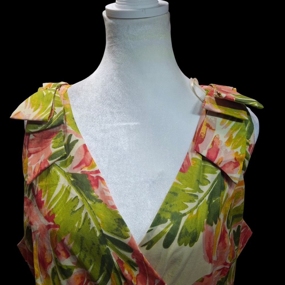 Gibson Latimer Wrap Midi Floral Dress Ruffled Tiered High Low Hem Women Size XXL - Picture 7 of 16
